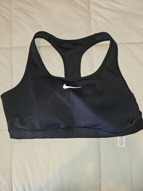 Nike Black Racerback Sports Bra with White Swoosh